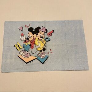 Vintage 90s Disney Mickey & Minnie Mouse Neon Pop Art Pillowcase